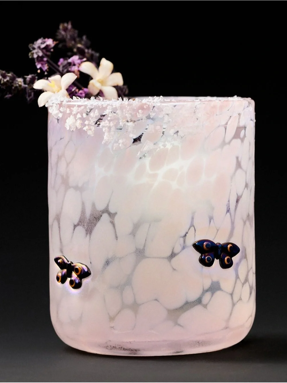 NIB Anthropologie Halloween Mystic Icon Juice Glass Moth Mauve Pink Purple